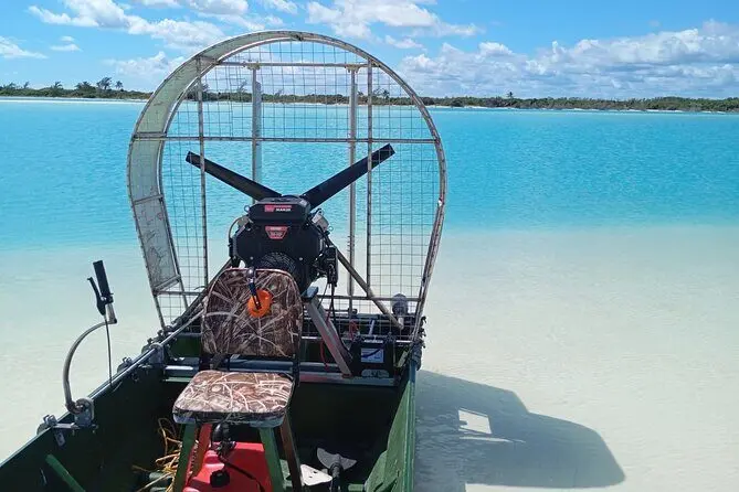 MayaRay airboat on clear shallow water